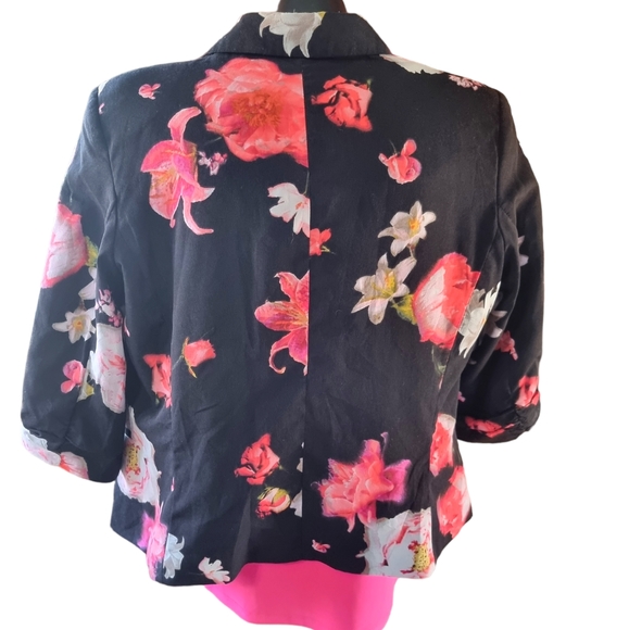 Worthington Lined Floral Bolero Jacket - Picture 2 of 9